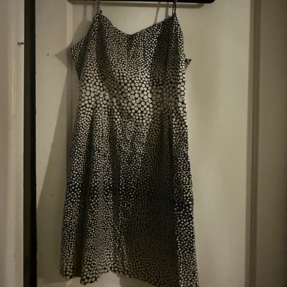 LOFT Dress with Navy and Cream Dots